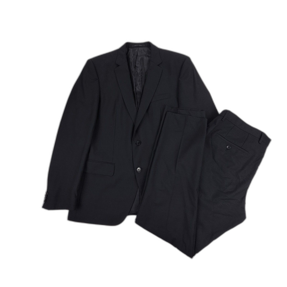 HUGO BOSS 100% Virgin Wool Blazer Suit Set Black Check Old Money Classic Preppy